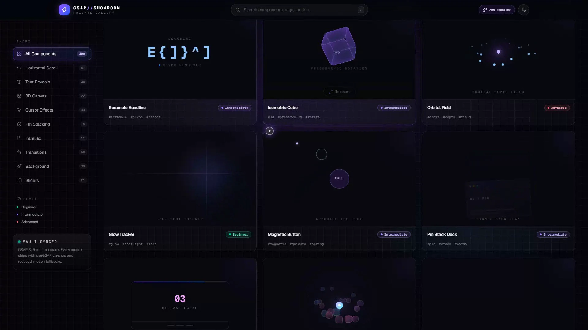 GSAP Motion Vault — preview 2